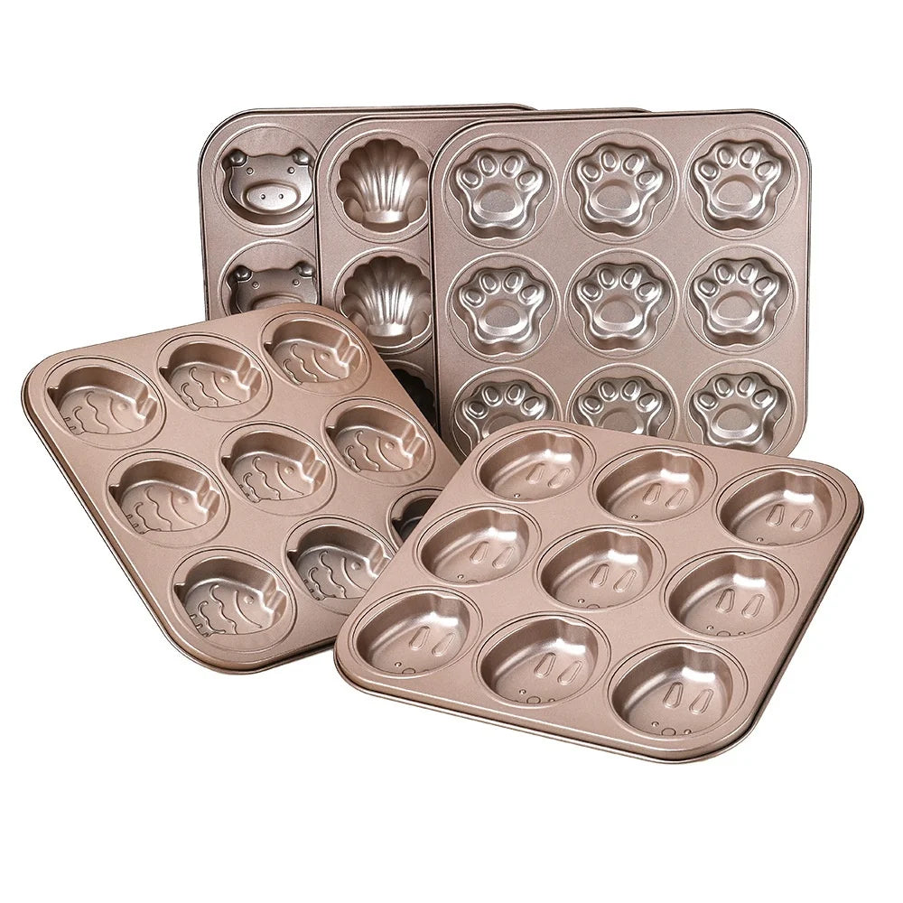 Yangjiang Wonderful 9 Cartoon Animal Non-Stick Cake Mold Stainless Steel DIY Baking Pan and Chocolate Mold for Home Use
