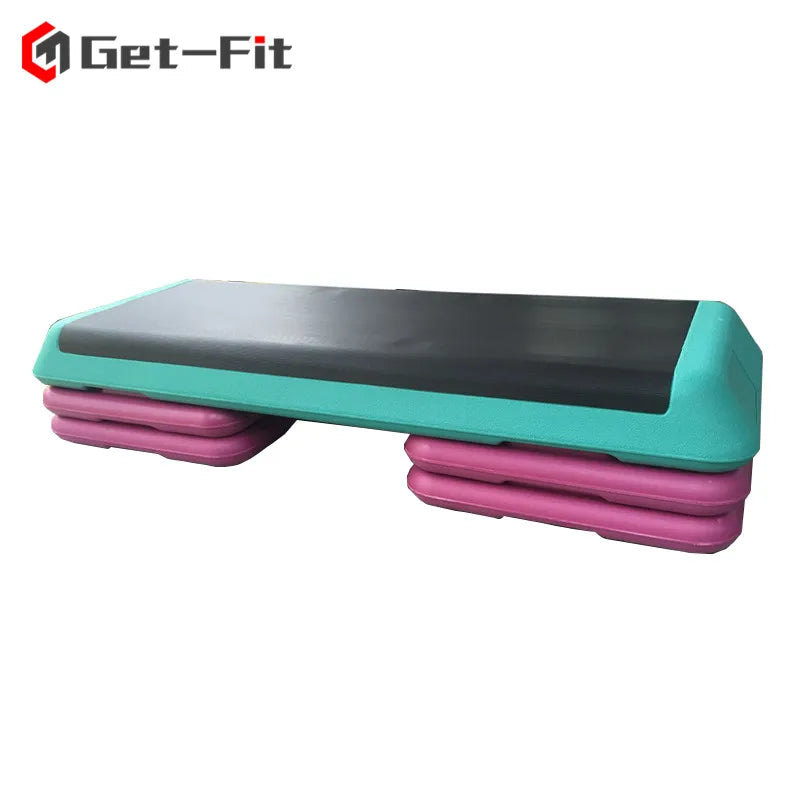 Get-Fit Factory Wholesale Adjustable Aerobic Step Gym Platform Exercise Board ABS Aerobic Stepper with 4 Adjustable Risers