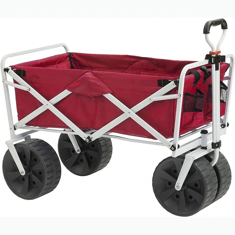 Camp All Terrain Utility Wagon Heavy Duty Collapsible Folding Beach Outdoor Foldable Trolley Wagon Cart