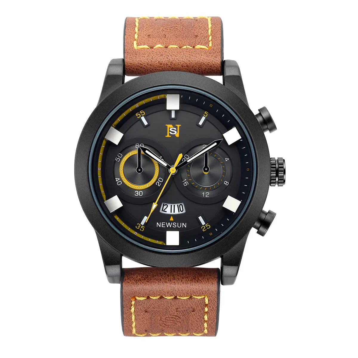 TOMI-NS New Men's Wristwatch Fashion Life Waterproof Sport Clock Leather Strap Calendar Quartz Watches
