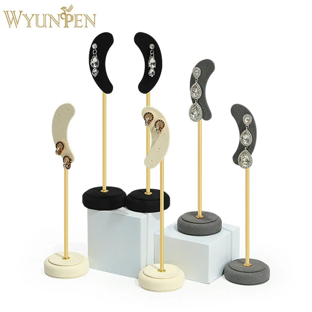 Microfiber Metal Jewelry Display Holder New Design Necklace Earring Display Elegant Container for Your Prestigious Collection