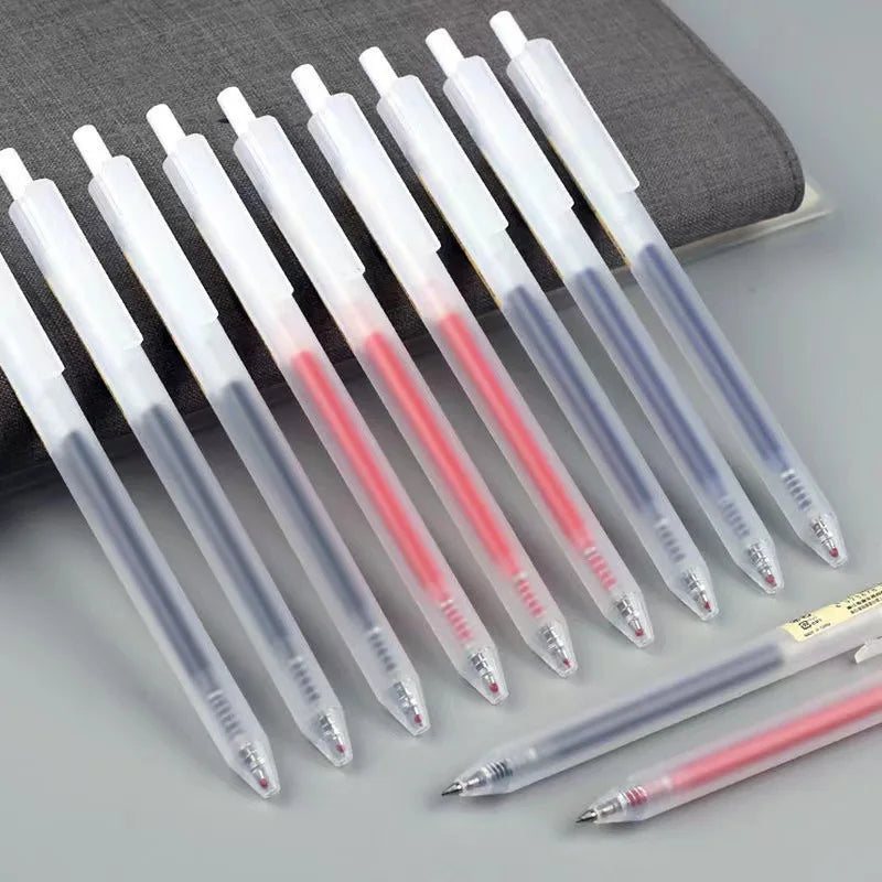 Press Gel Matte Pen Ins High Aesthetic Student Pen Core 0.5mm Press Type Brush Question Black Pen Quick Drying