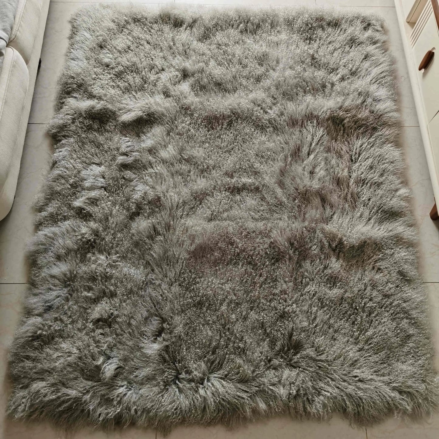 IRWOODS 2*4ft 2*3ft 3*6ft Modern Mongolian Curly Sheepskin Fur Throw Blanket High Pile Thick Grade a Suede Backed Solid Color