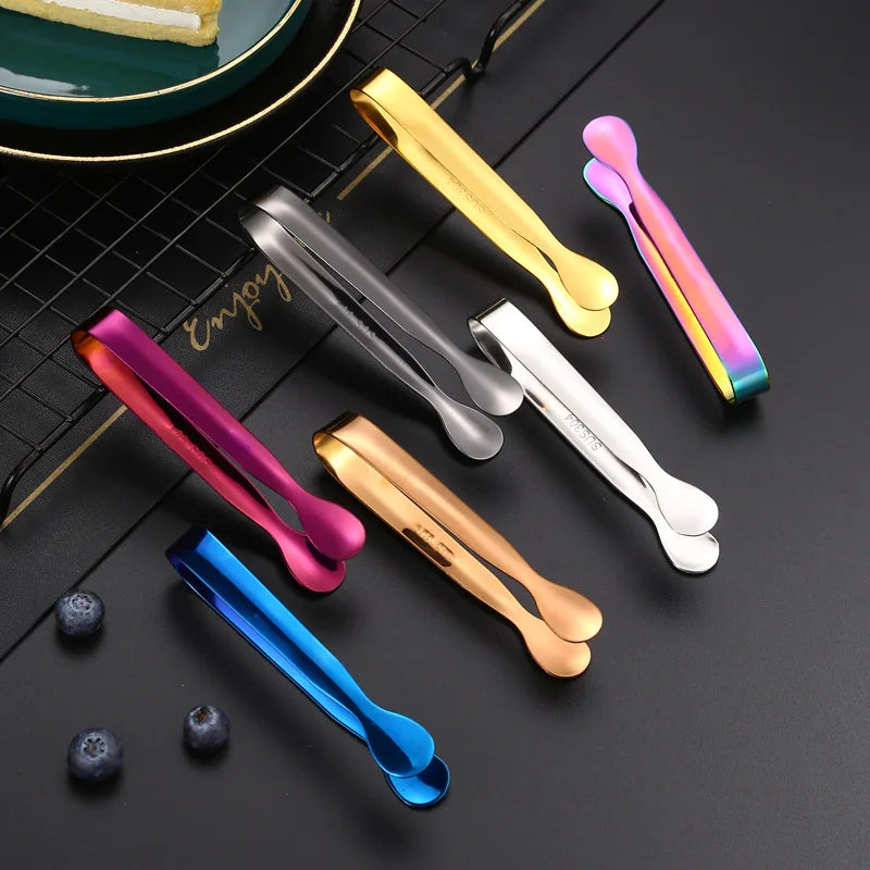 Hot Sell 304 Stainless Steel Ice Tongs Coffee Matching Mini Sugar Cube Tongs Bar Supplies Ice Tongs