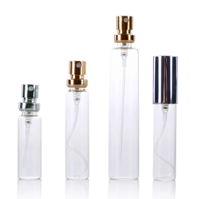 33ml Straight Tube Anodized Perfume Transparent Draw Tube Thin Separate Mount Glass Spray Bottle