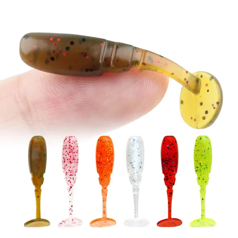 Spinpoler Ajing Soft Baits 3.5cm Rock Fishing Lures PVC Material T Tail Swimbait Wobblers Drop Shot Mini Shad Ocean Rockfish