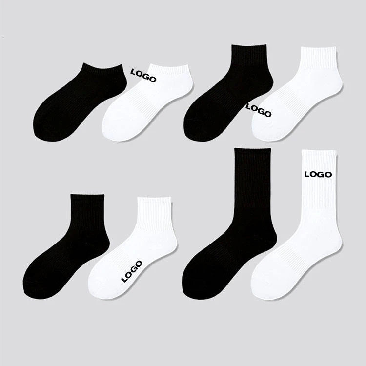 HAD Wholesale Custom Printed Women Cotton White School Socks Custom Socks Sports Men's Gym Socks