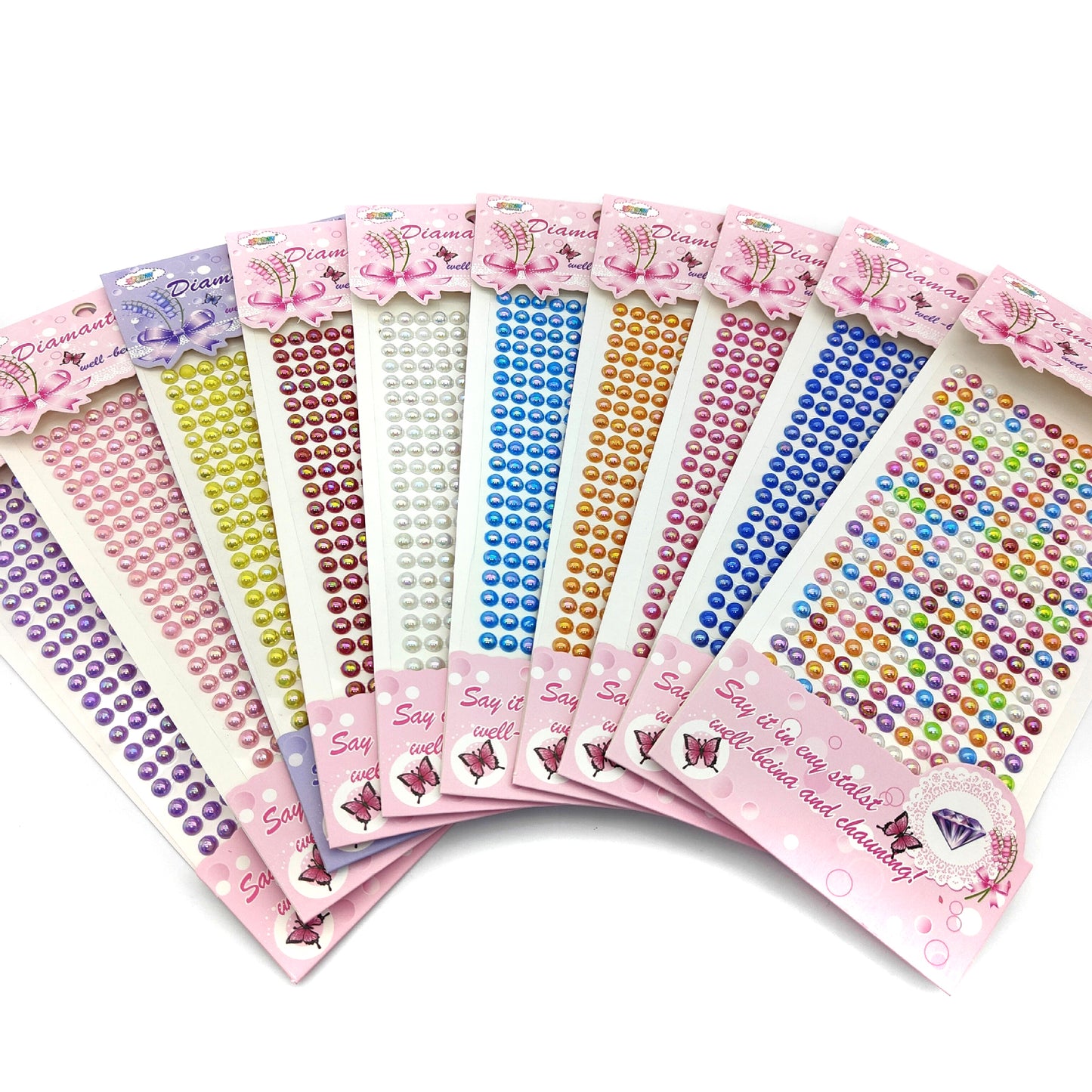 6mm Iridescent Pearl Sticker Self-Adhesive Decorative Christmas Scrapbooking Sticker for Phone DIY Ramadan Graduation Easter