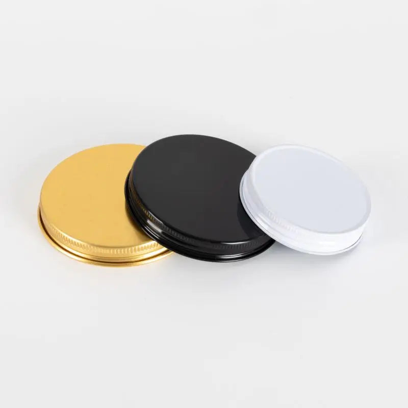 42mm/43mm/48mm/53mm/58mm/70mm Glass Cream Jar Aluminum Screw Cap Lids Non-Spill Feature Multi-Color Options for Cosmetic Jars