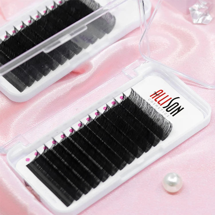 Allison 0.03 Lash Trays Volume Classic Cashmere Eyelash Extension Custom Logo Natural Long Jet Black Cashmere Lash Trays