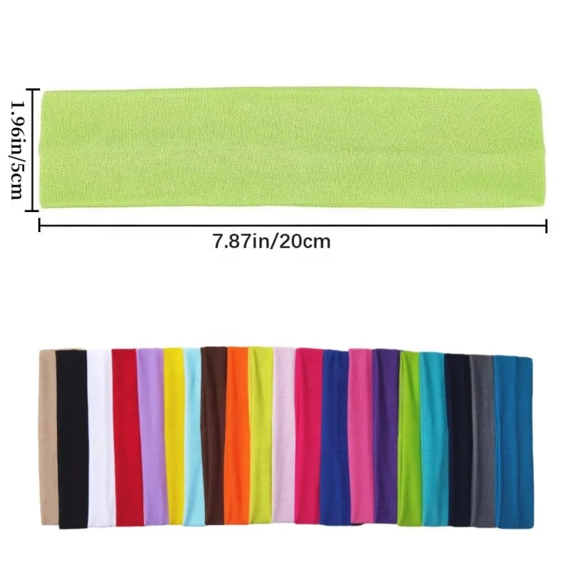 Wholesale Custom Plain Dry Sport Yoga Elastic Hair Band Gym Workout Fitness Fit Athletic Makeup Headbands Sweat Bands for Hea