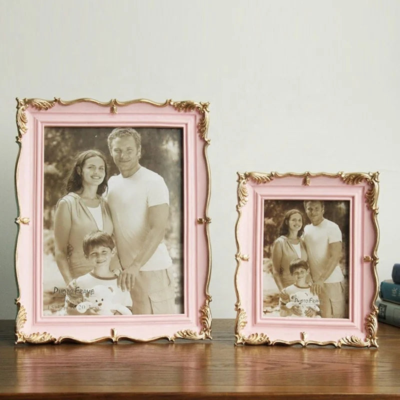 American Style Photo Frame Home Decoration Resin Frames Vintage Luxury Room Desktop Frames