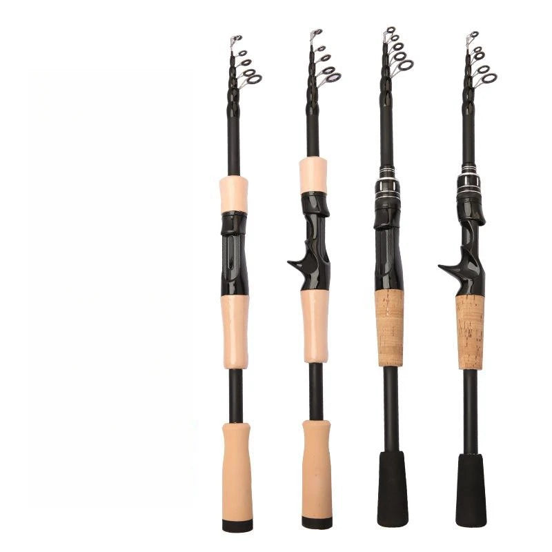 Factory 1.5m 1.8m 2.1m 2.4m Lightweight High Carbon Bass Spinning Casting Light Rod Sea Baitcasting Fly Telescopic Fishing Ro