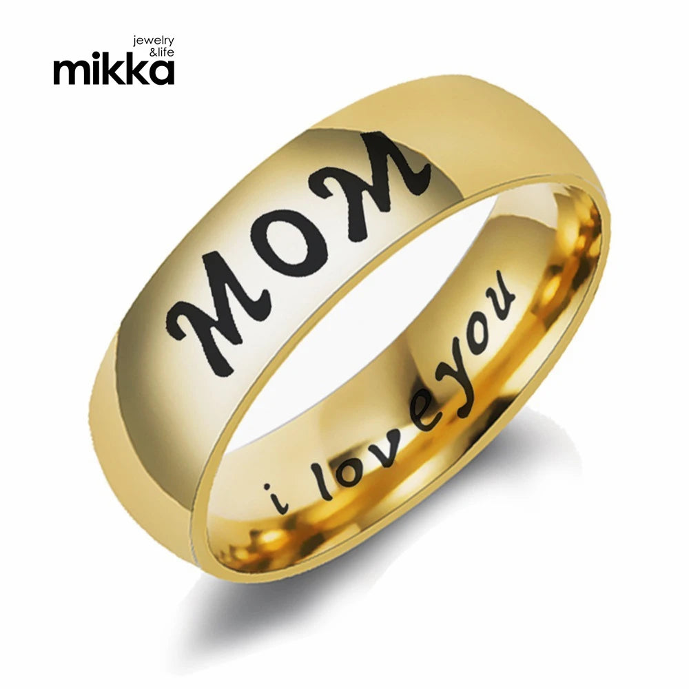 Top-Selling Bulk Items Cheap Wholesale LOVE MOM DAD SON DAUGHTER Stainless Steel Rings Fine Jewelry