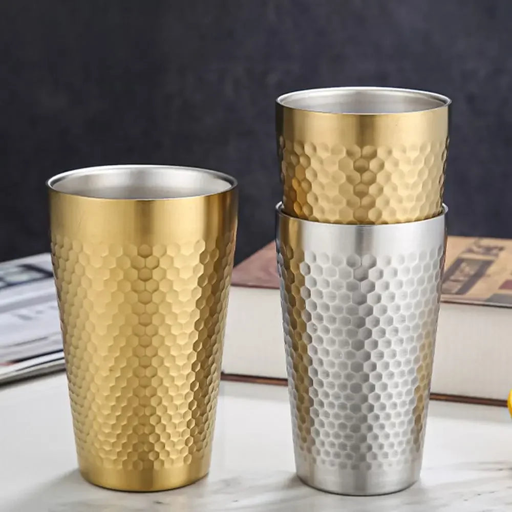 304 Stainless Steel Double-Wall Eco-friendly Beer Mug Anti Scaling Anti Fall Thermal Insulation for Coffee Tea Water