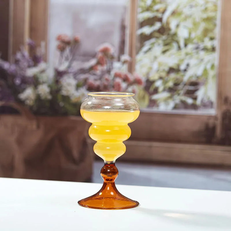 Colorful Spiral Glass Cup Lovely Circle High Dessert Cup