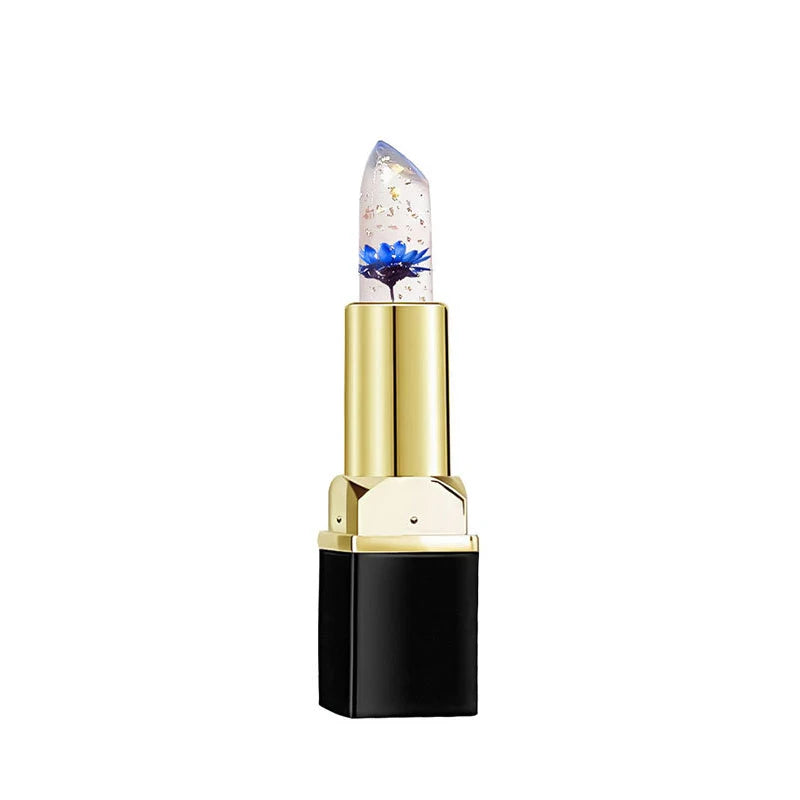 Vegan Jelly Lip and Cheek Tint 3 Colors Black Square Tube Flower Lip Gloss Magic Color Change Lipstick