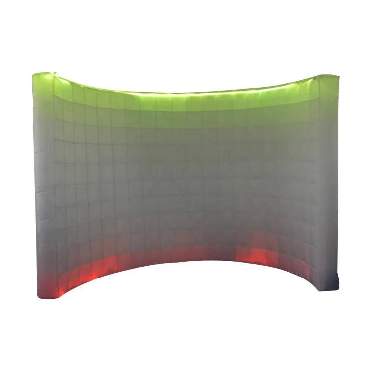 Multi Color With Wedding Party Use Inflatable Wall Backdrop With Led Strips Inflatable Air Wall Curved Wall for Sale