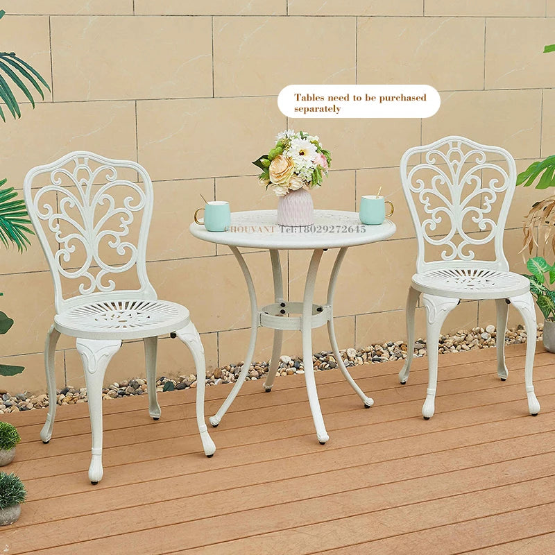Modern White Detachable Cast Aluminum Powder Coated Outdoor Dining Furniture CHOUVANT Brand 2-3 Year Warranty Villa Garden Se