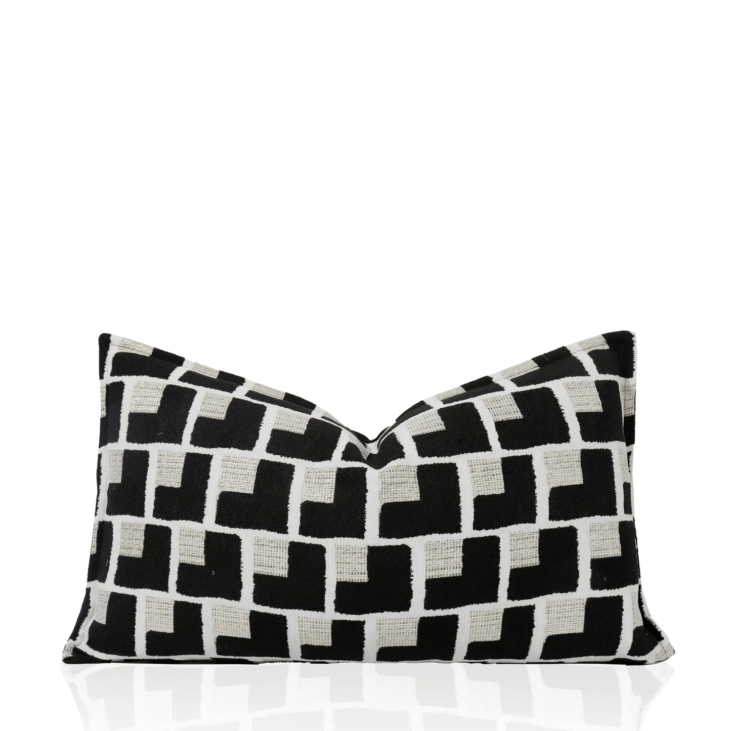 Tiff Home Luxury Embroidered Throw Pillows 30*50cm Black and White Geometric Pattern New Stock Arrival for Home Decor