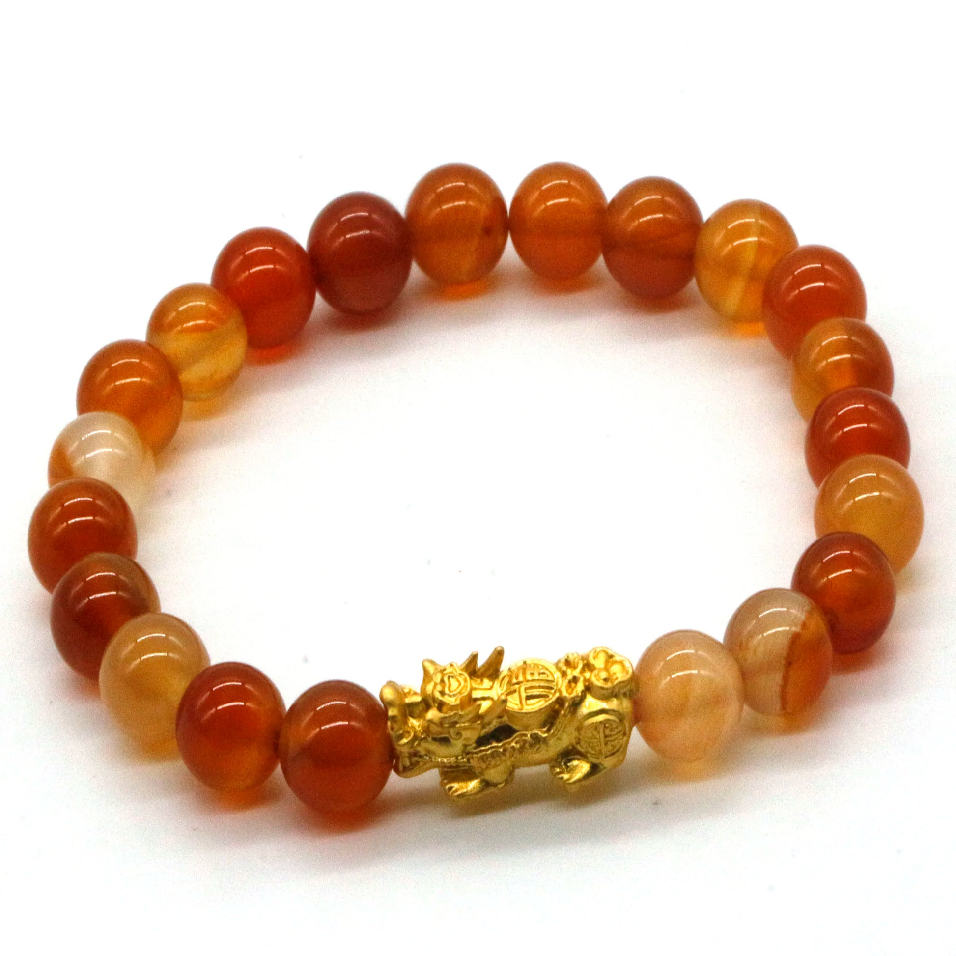 Wholesale 8MM PiXiu Fengshui Round Stone Beads Agate Bracelets for Men and Women Good Luck Bracelet