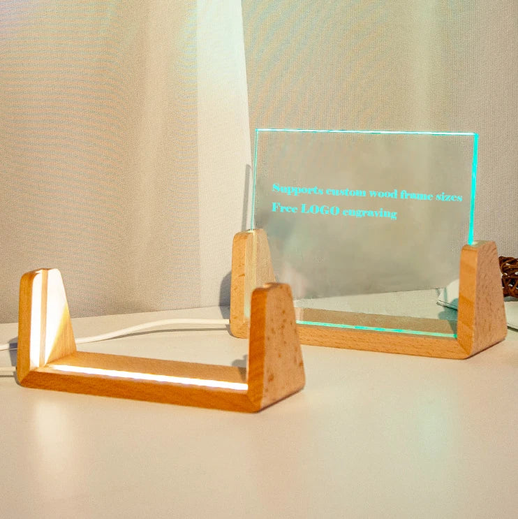 Hot Item Beech  Base Night Light for Kids  Solid  Led Wooden Lamp Base Decoration Calendar Stand Photo Frame  Light Base