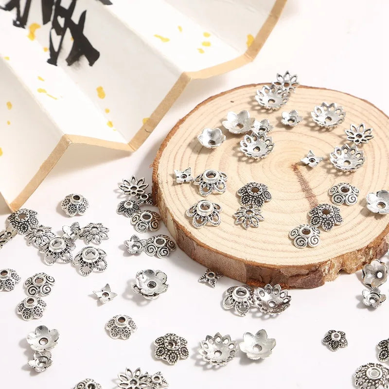 Hot Sale Silver Spacer Beads Alloy Flower Holder Metal Stainless Steel Spacer Beads for Diy Jewelry
