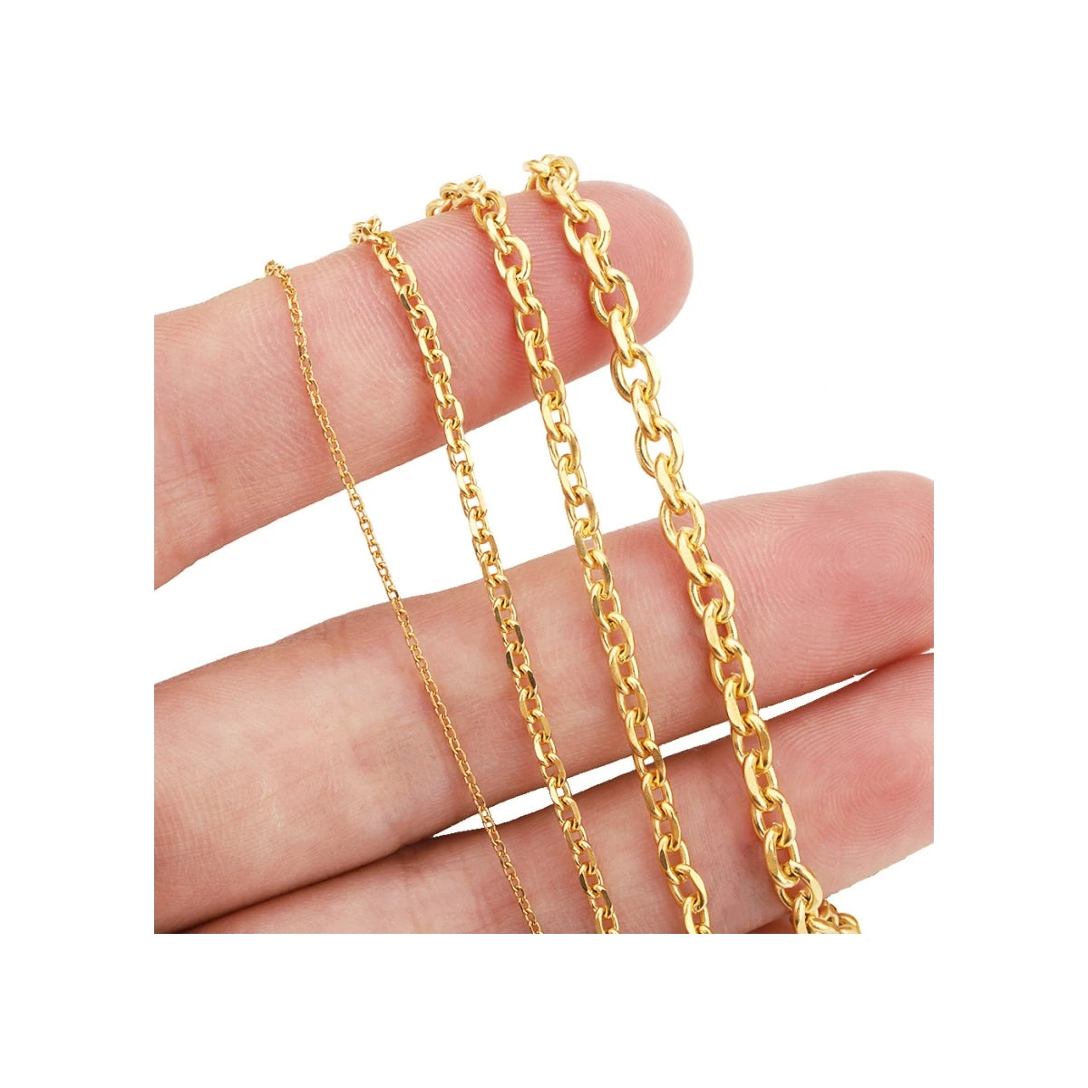 GP Stylish Color-Preserving 18K Gold Stainless Steel Fine O-Chain for DIY Necklace and Clavicle Chain