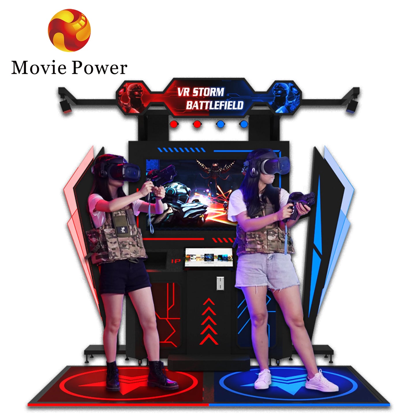 Top Sale Entertainment Vr Arcade Shooting Arena Games 9D Movie 2 Multiplayers Gun Play Station Battle VR Gaming for Sale