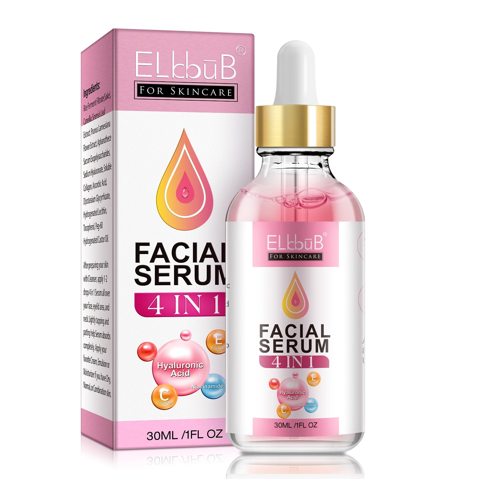 ELbbuB Hot Sale 4 in 1 Skin Care Face Serum Whitening Anti-Aging Anti Acne Hydrating Moisturizing Vitamin C Facial Serum