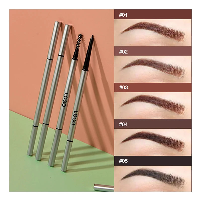 WholesaleVegan Vegan Waterproof Custom Logo Private Label Eye Brow Pen Eyebrow Pencil With Brush