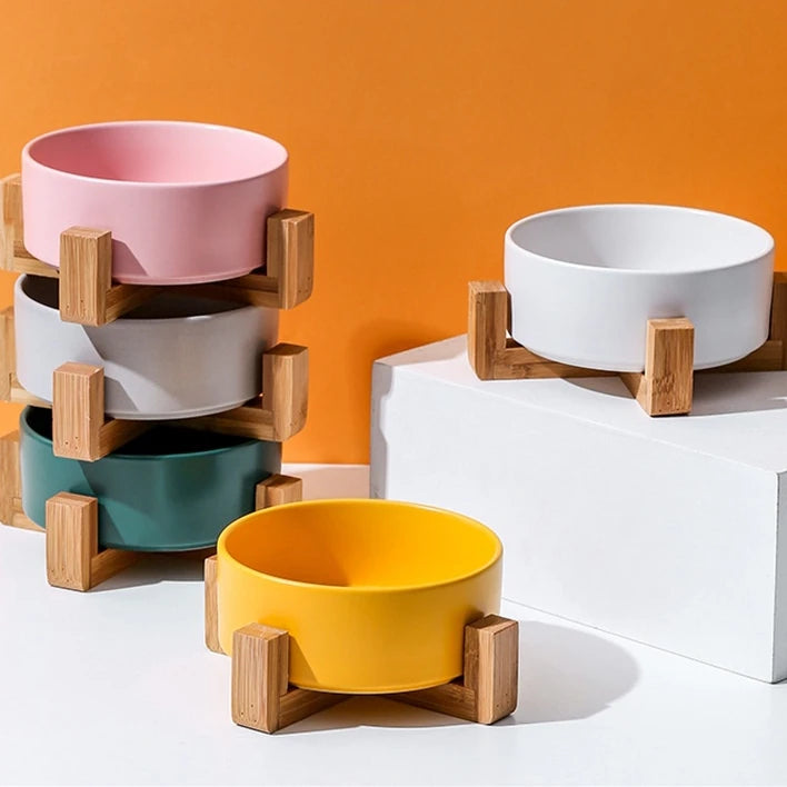 SinSky New Arrive Ceramic Elevated Dog Bowls Simplicity Cute Cat Dog Bowls Hot Sale Stable Cat Dog Food Bowl Ceramic