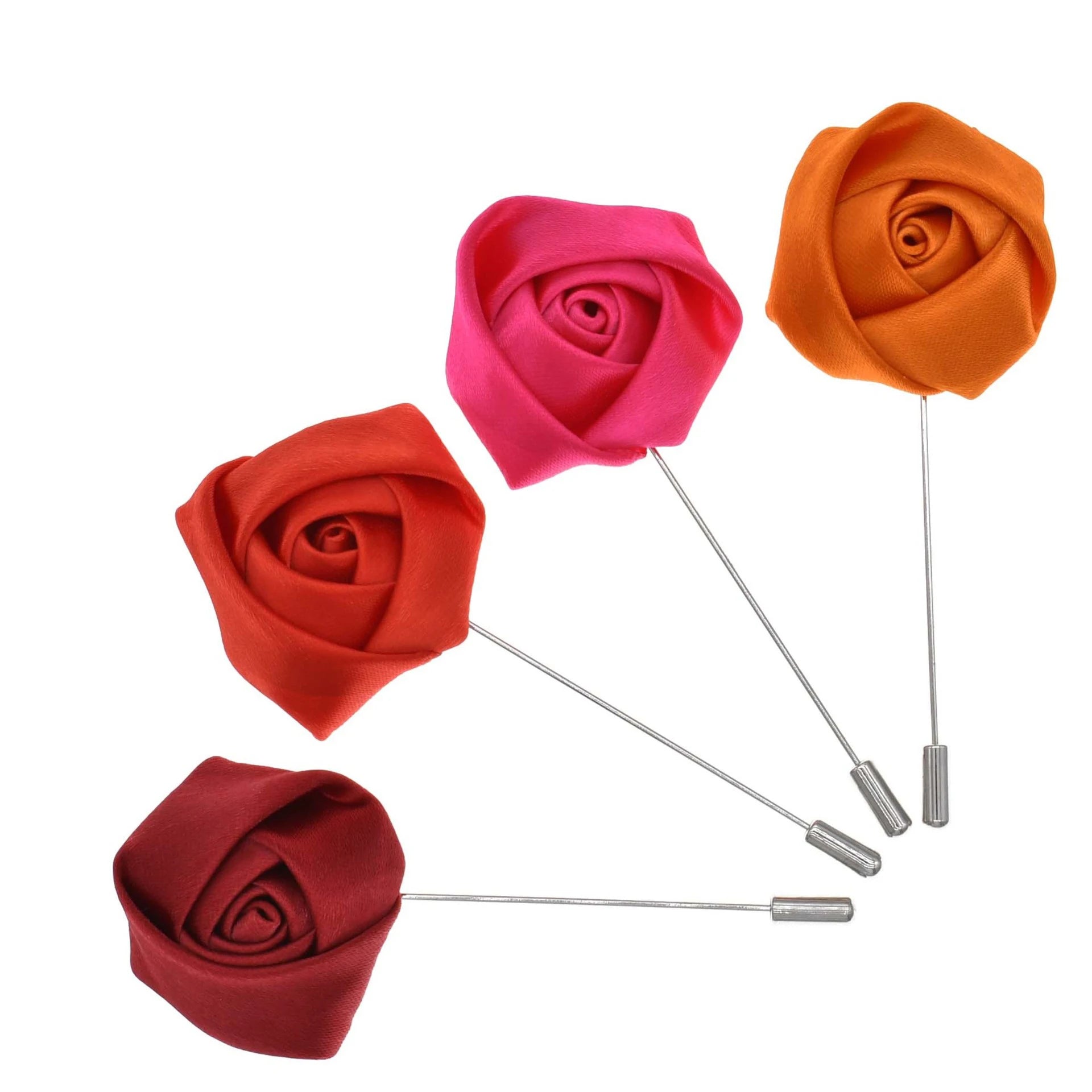 Handmade Men's Lapel Pin Wholesale Fashion Jewelry Brooch Fabric Rose Flower Corsage Brooch for Wedding Suit