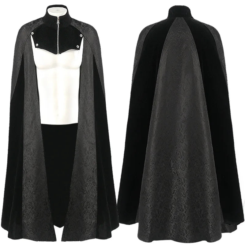 Steel Master Court Gentleman Men's Trench Coat Long Cape Stage Show Party