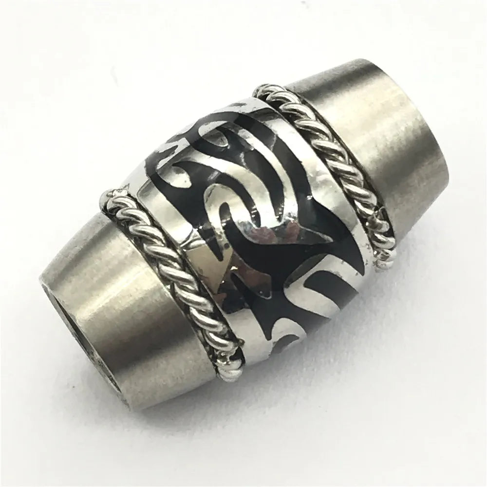 BXNK032 Vintage Stainless Steel Fashion Bangles Clasp Spacer Bead 7mm Custom Connector