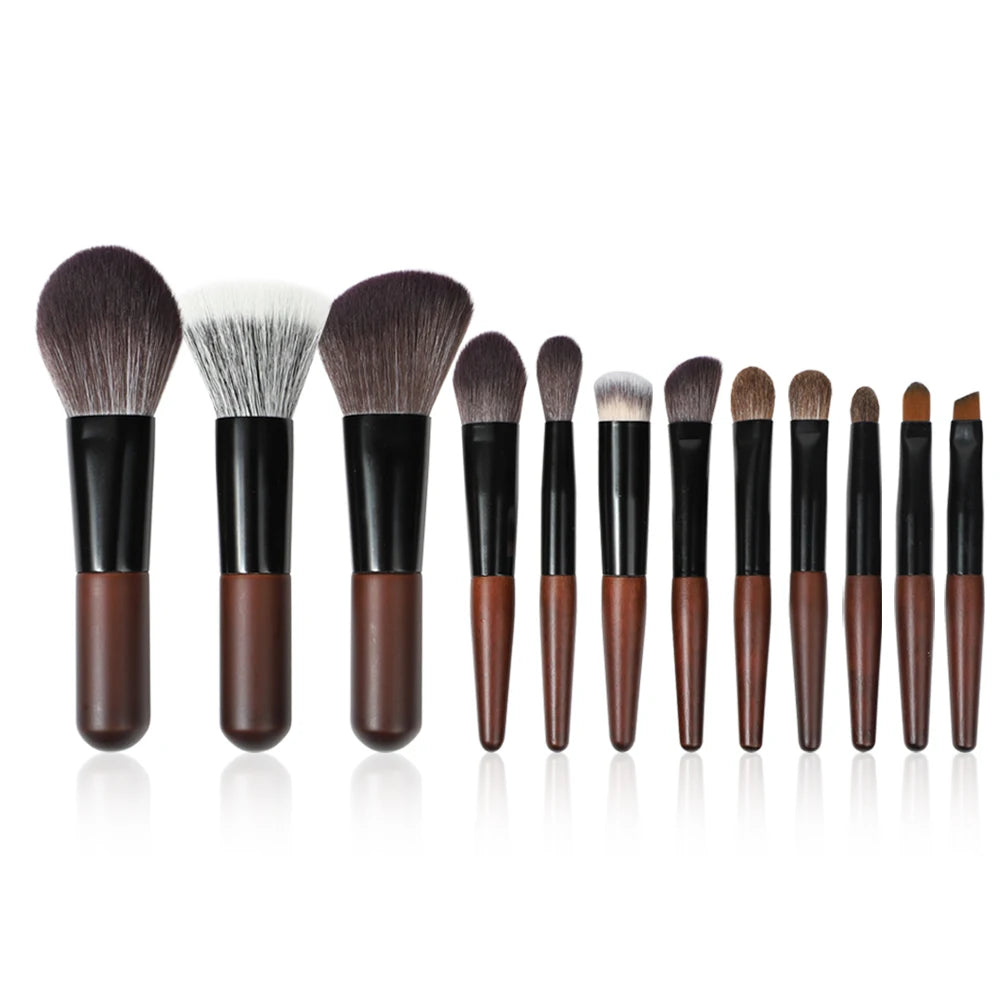 Women Quality Children 12Pcs Foundation Detail Eye Private Label Luxury Small Low Moq Premium Natural Hair Mini Makeup Brush 
