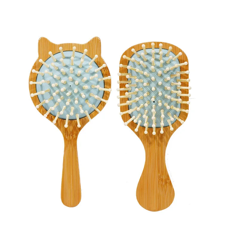 Mini Bamboo Comb for Women's Long Hair Comfortable Portable Home Anti-Static Massage Air Bag Professional