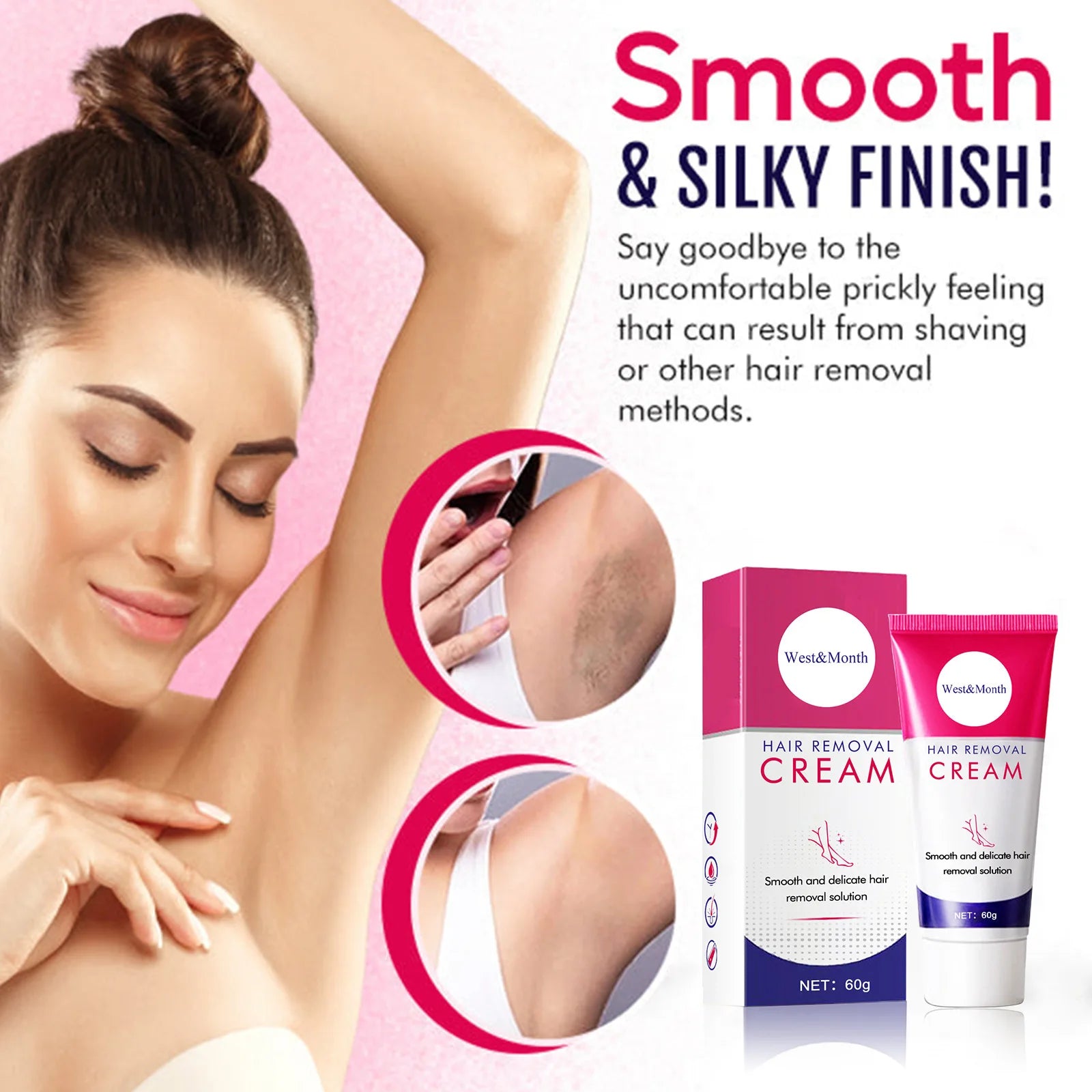CONGYANG Permanent Hair Removal Cream 60g ALOE Scent Quick Gentle Painless Full Body Face Armpit Leg Private Parts Depilatory