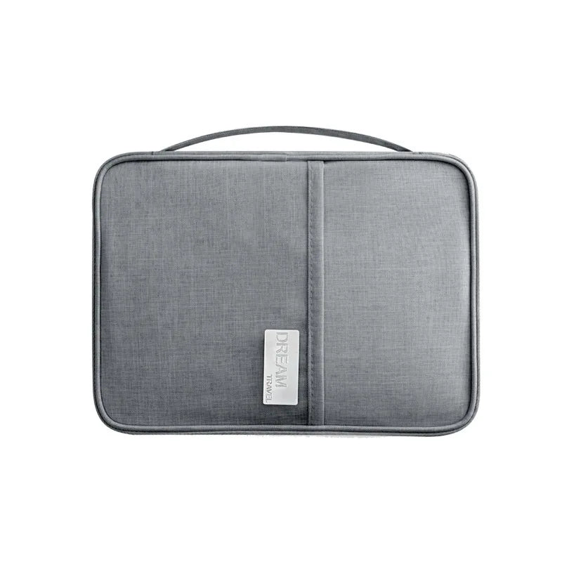 New Men Women Vintage PU Large Oxford Credit Card Holder Travel Passport Organizer Wallet with Zipper Closure RFID Blocking