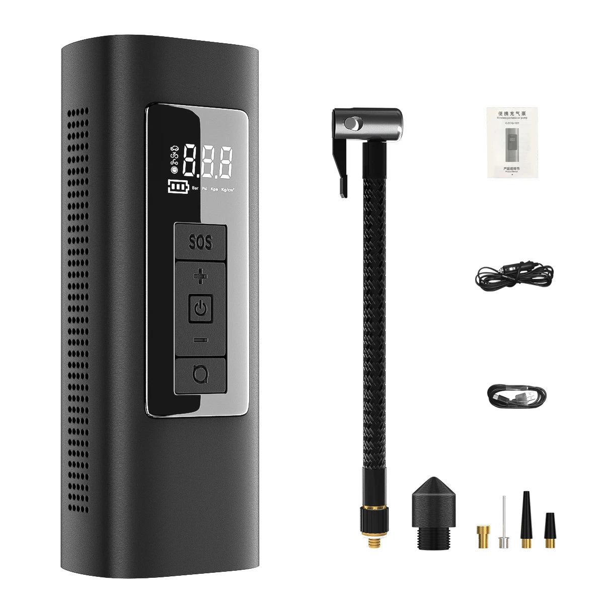 Hot Sales Bike Ball Tire Digital LED 12V DC  Rechargeable Wireless Electric Car Air Pump Portable Tyre Pump