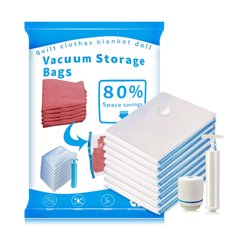 Factory Price Wholesale Classic Design Transparent Compressed Suction Control Travel Clothes Vacuum Storage Bags for Living R