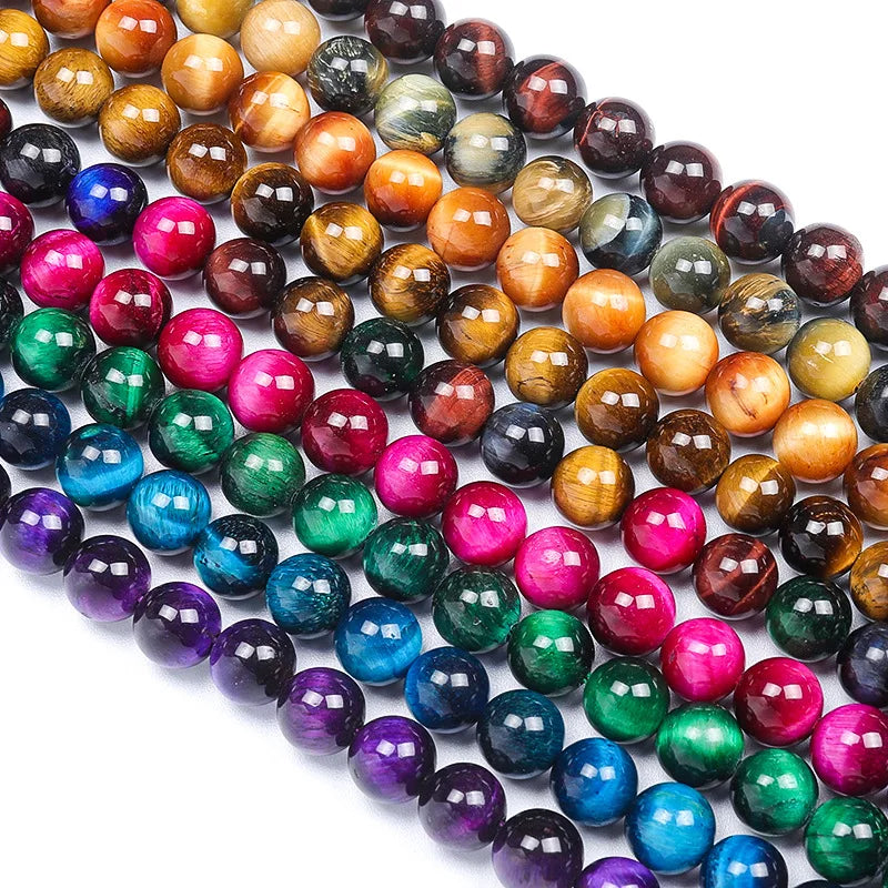 Diy Jewelry Making Smooth Round Blue Tiger Eye Beads 4mm 6mm 8mm 10mm 12mm 14mm Natural Loose Gemstone Lancui Certified