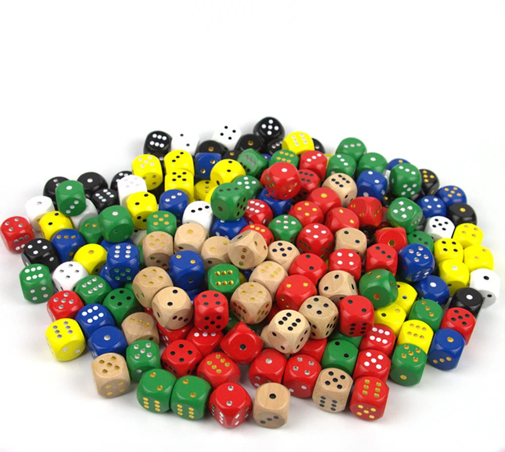 Zwarte Beer XCL038031105 2cm D6 Wooden Custom Print Game Dice-Wood Color