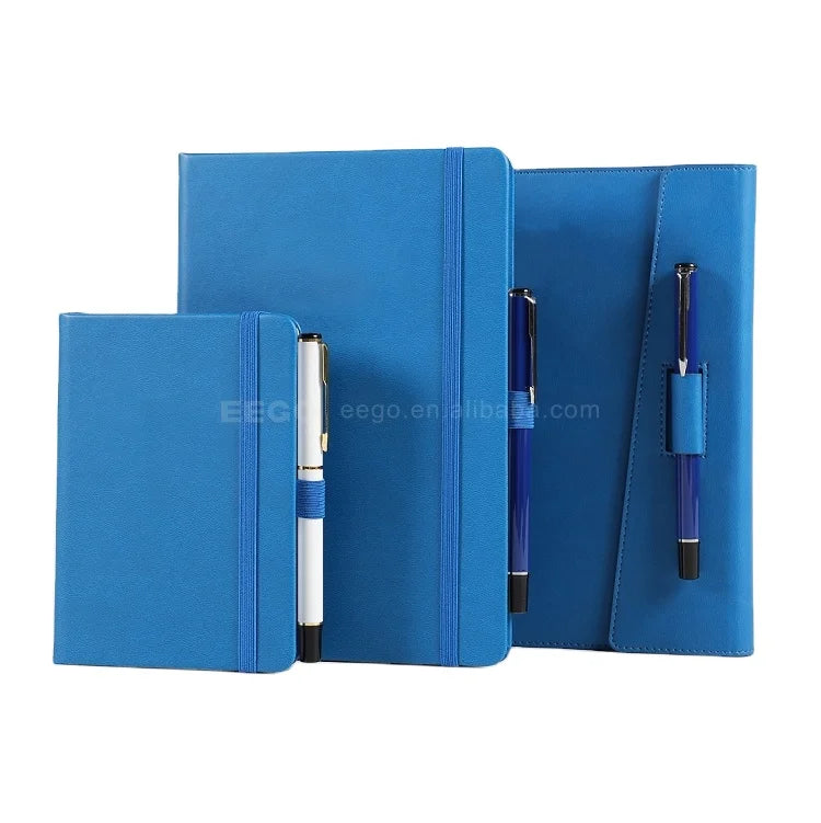 Factory Customizable Logo PU Leather Notebook Emboss Logo Promotion Gift Custom A5 with Pen Holder Journal Diary Notebook