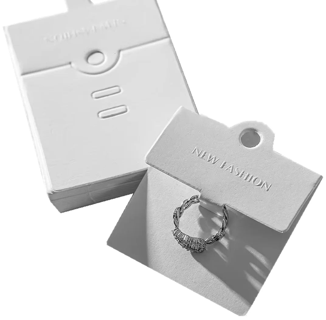Becan Custom Logo Personalized Self-Hang Display Jewelry Card White Necklace Earring Display Jewelry Cards