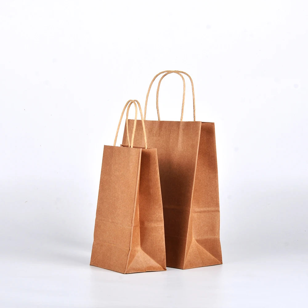 Senang 28*28*15cmFactory Sale Custom Printed Your Own Logo White Brown Kraft Paper Bag Cheap Price Shopping Gift Bag