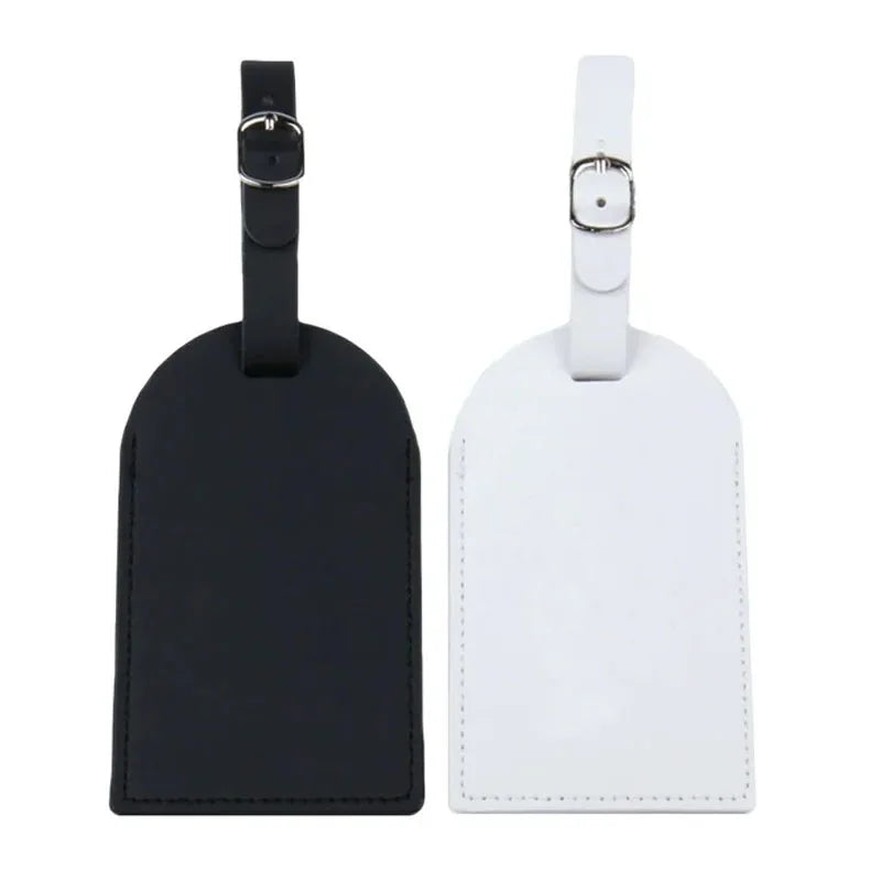 Personalized Embossed Sublimation Custom Logo Baggage Suitcase Tag Airplane PU Leather Travel Luggage Name ID Tags