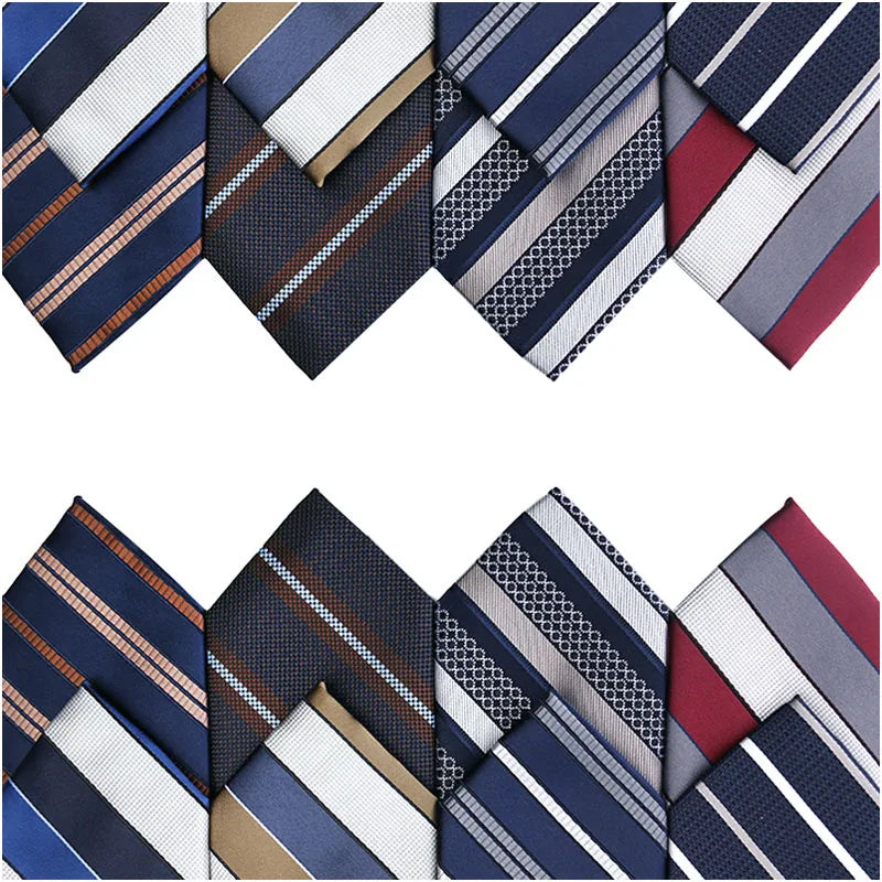 Fashion Striped Ties Business Man Shirt Collar Necktie Gravatas for Party Wedding Slim Tie School Uniform Necktie Formal Crav