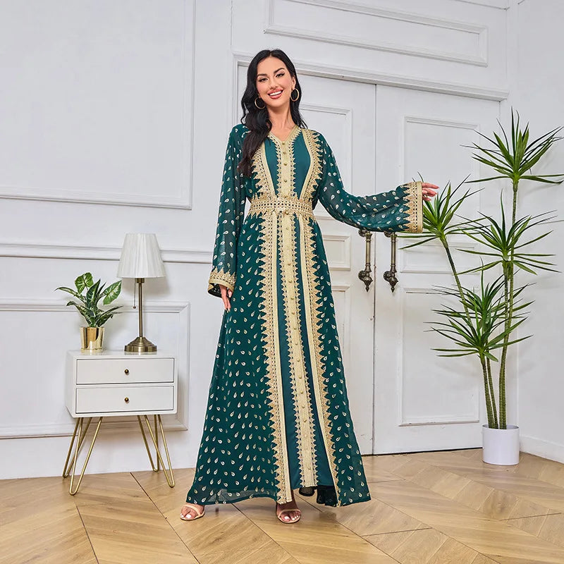 MT091 Kaftans Moroccan Dubai Muslim Desgin Turkey Abaya in Dubai Solid Dresses for Ramadan