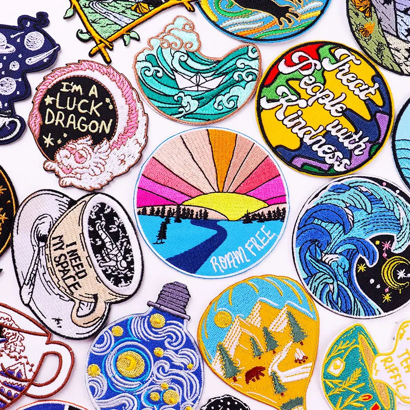 Iron on Patches DIY Outdoor Travel Embroidered Patches for Clothing Custom Patch Wholesale